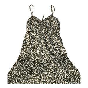 cottagecore green float floral dress with adjustable straps